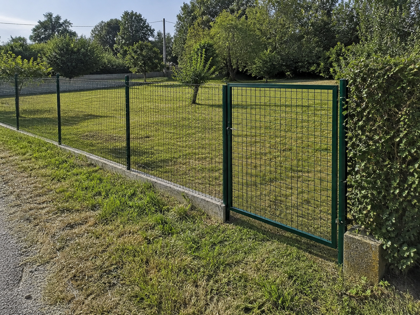 Jardín cuidado con césped verde